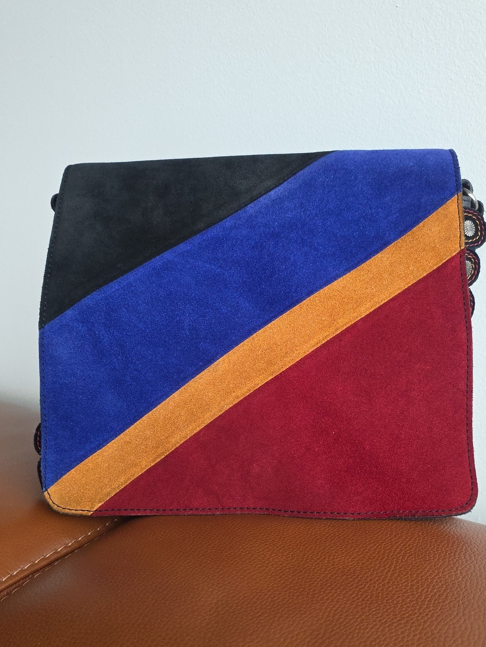 PATRICIA NASH Luca Suede Colorblock Crossbody Shoulder Bag - Picture 5 of 14